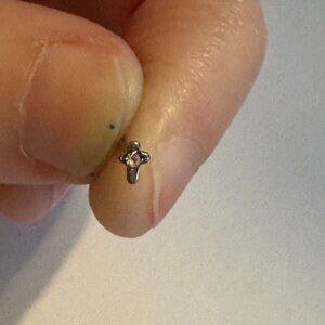 20 Gauge Pink Straight Cross Nose Ring